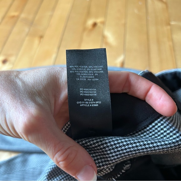 Aritzia Babaton Numero Grey Houndstooth Tailored Slit Hem Pants - Picture 10 of 13